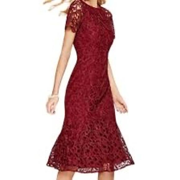 Antonio Melani Dresses & Skirts - Antonio Melani Red Lace Midi Dress Size 4